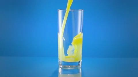 Orange Juice Glass Pour Wide Stock Footage