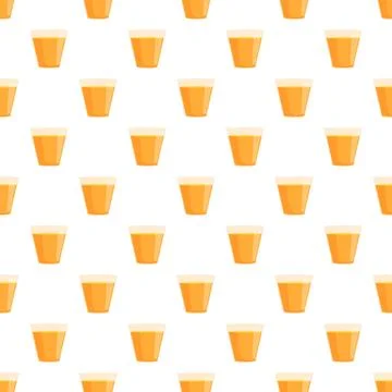 Orange juice glasses repeating pattern background Stock Illustration