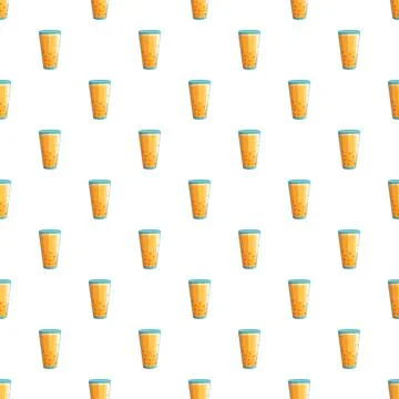 Orange juice glasses repeating pattern background Illustrazione stock