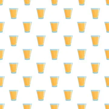 Orange juice glasses repeating seamless pattern background Stock Illustration