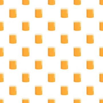 Orange juice glasses seamless pattern background Stock Illustration