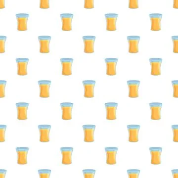 Orange juice glasses seamless pattern surface design Stock Illustration