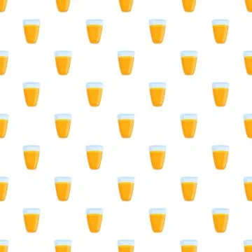Orange juice glasses seamless pattern background Stock Illustration