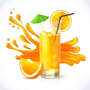 Orange juice ice Stock Illustration