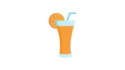 Orange Juice icon animation for motion graphics. Foods and Drinks Icons Stock Footage 147990730