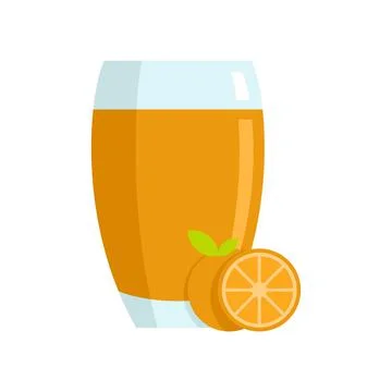 Orange juice icon flat isolated vector Illustrazione stock