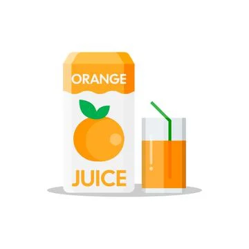 Orange juice icon in flat style. Fruit beverage vector illustration on isolat Illustrazione stock