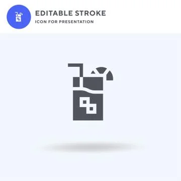 Orange Juice icon vector, filled flat sign, solid pictogram isolated on white Illustrazione stock