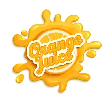 Orange juice label splash. Stock Illustration