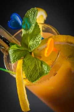 Orange juice with mint Stock Photos