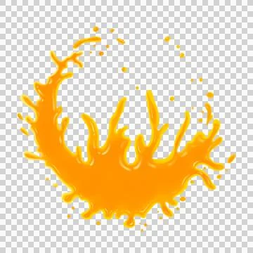 Orange juice or mango splash with ripples. Stock Illustration