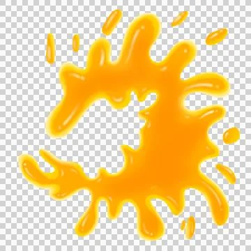 Orange juice or mango splash with ripples. Stock Illustration