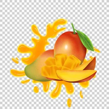 Orange juice or mango splash with ripples. Stock Illustration