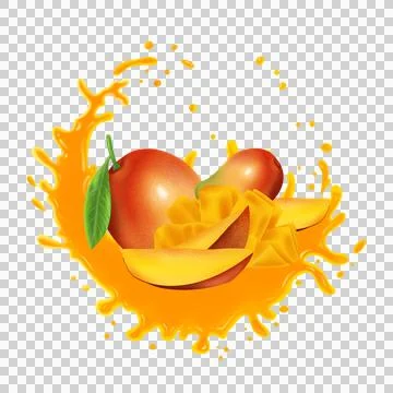 Orange juice or mango splash with ripples. Stock Illustration