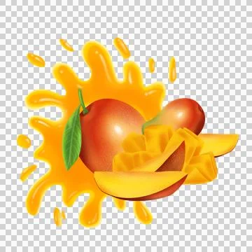 Orange juice or mango splash with ripples. Stock Illustration