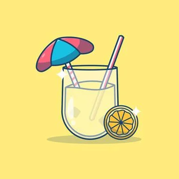 Orange Juice with Orange Fruit vector illustration Summer Drink Illustration Stock Illustration