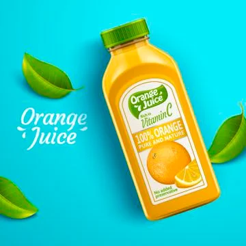 Orange juice package design Stock Illustration