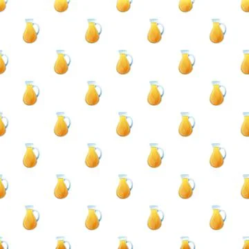 Orange juice pitcher repeating seamless pattern background イラスト素材