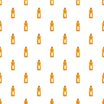 Orange juice plastic bottles repeating pattern Stock Illustration
