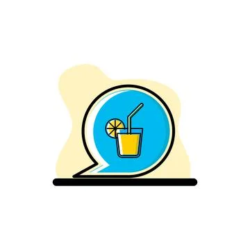 Orange Juice Speech Bubble Vector Illustration Design Stock Illustration