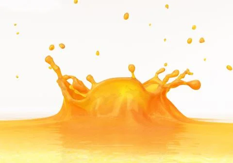 Orange juice splash close up. Stock Illustration