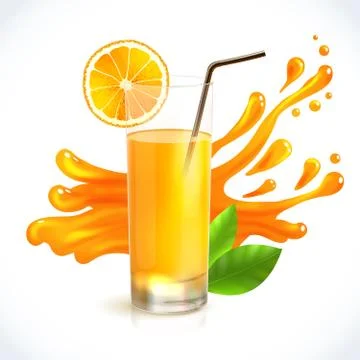 Orange juice splash Stock Illustration