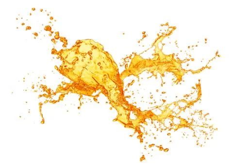 Orange juice splash Stock Photos