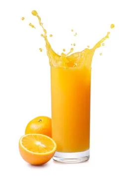 Orange juice splash Foto stock