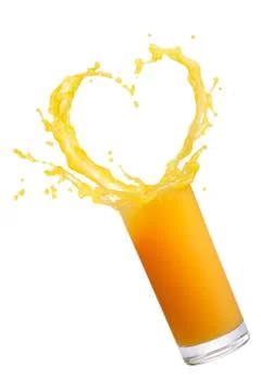 Orange juice splash Stock Photos