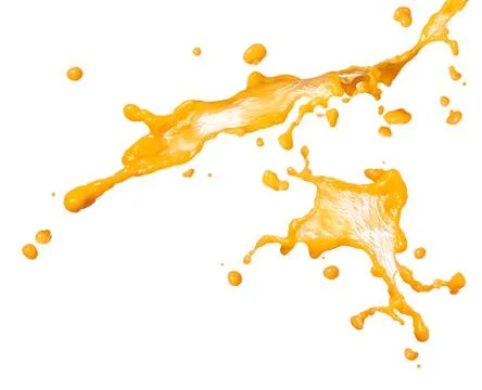 Orange juice splash Stock Photos