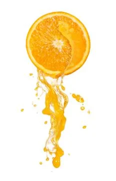 Orange juice splash Foto stock