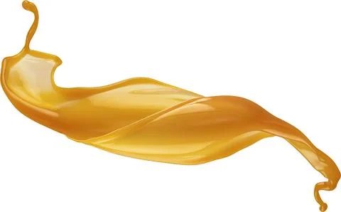Orange juice splashes, flowing streams Isolated on white background 스톡 일러스트