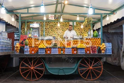 Orange juice stall Stock Photos