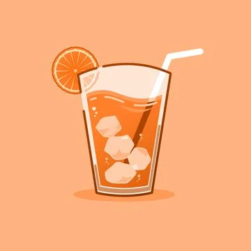 Orange juice vector with flat design 库存插图