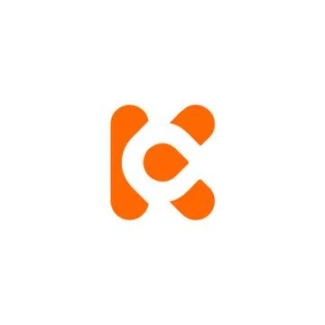 Orange K letter Stock Illustration