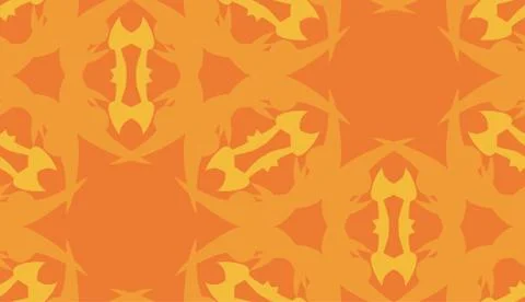 Orange Kaleidoscope Pattern Stock Illustration