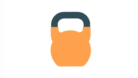 Orange Kettlebell Icon Isolated on White Background Stock Footage 287340579