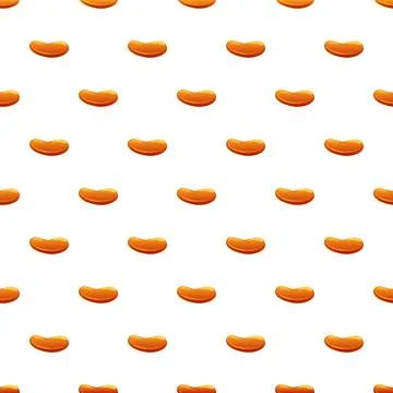 Orange kidney bean shaped candy seamless pattern Stock Illustration