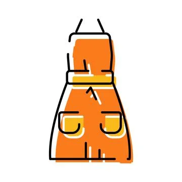 Orange kitchen apron icon for cooking and chef work イラスト素材