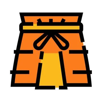 Orange kitchen apron with yellow tie bow design Stock Illustration