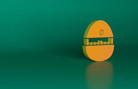 Orange Kitchen timer icon isolated on green background. Cooking utensil Stock Illustration