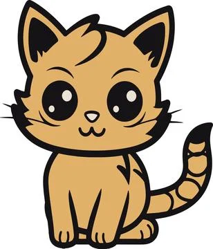 Orange Kitten Cartoon Stock Illustration
