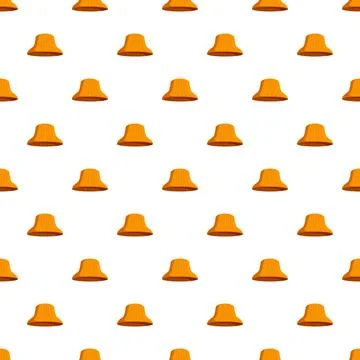 Orange knit winter caps repeating seamless pattern Stock Illustration