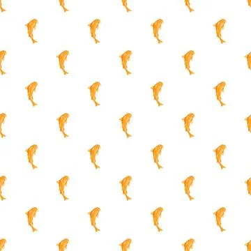 Orange koi fish seamless pattern on white background Illustrazione stock