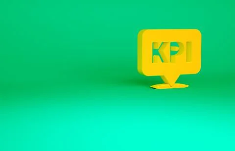 Orange KPI - Key performance indicator icon isolated on green background. Min Stock Illustration
