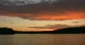 Orange lake sunset. HD Footage