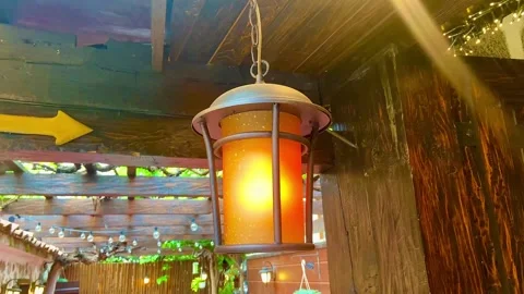 Orange lantern with flickering warm light. Stock Footage 253309658