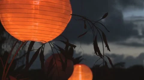 Orange lanterns Stock Footage 8949660