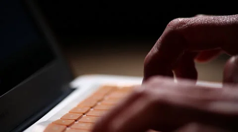 Orange laptop Mac typing jib up 8 Stock Footage 47483690