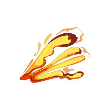 Orange lava splash cartoon vector illustration Stock Illustration